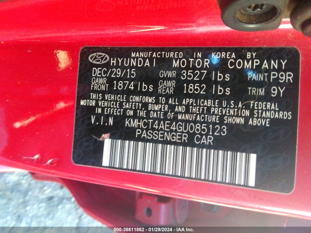 Hyundai ACCENT SE 2016 KMHCT4AE4GU085123 Image 9