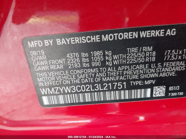 WMZYW3C02L3L21751 Mini Countryman Cooper