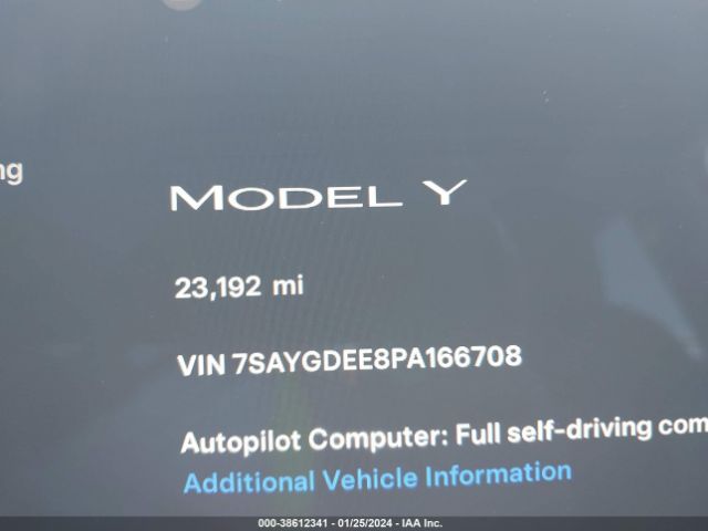 7SAYGDEE8PA166708 Tesla Model Y Awd/long Range Dual Motor All-wheel Drive