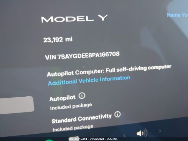 7SAYGDEE8PA166708 Tesla Model Y Awd/long Range Dual Motor All-wheel Drive
