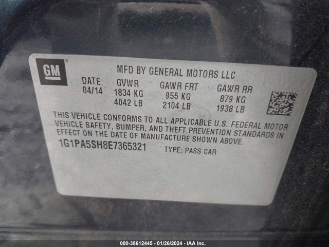 Chevrolet Cruze Ls Auto 2014 1G1PA5SH8E7365321 Image 9