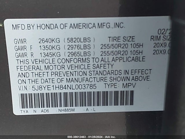 Acura Mdx Advance Package 2022 5J8YE1H84NL003785 Image 9