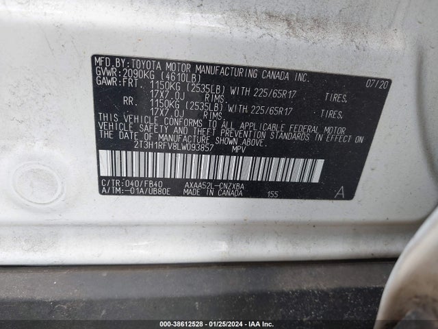Toyota RAV4 LE 2020 2T3H1RFV8LW093857 Image 9