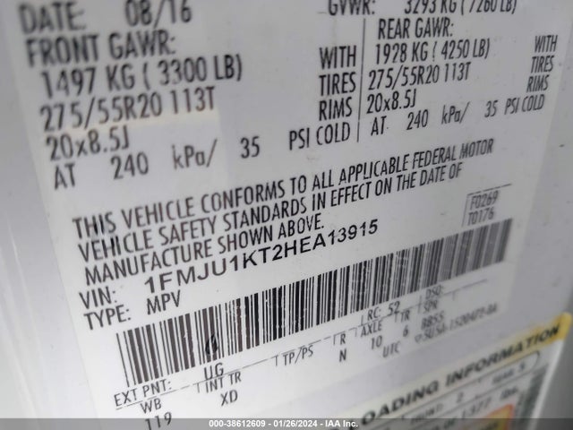 Ford Expedition Limited 2017 1FMJU1KT2HEA13915 Image 9