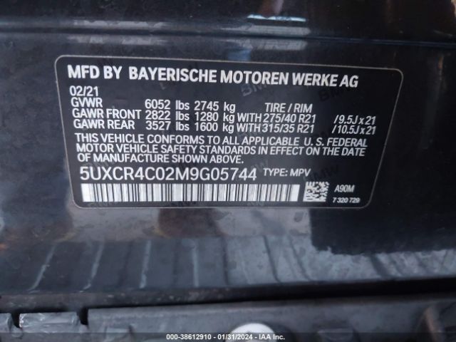 5UXCR4C02M9G05744 BMW X5 Sdrive40i