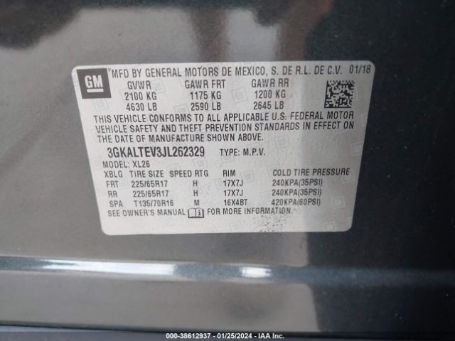3GKALTEV3JL262329 GMC Terrain Sle