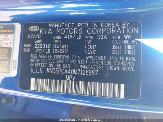 KNDEPCAA0M7128987 KIA Seltos Lx