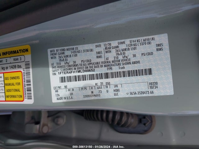 Ford Ranger Xlt 2021 1FTER4FH1MLD00652 Image 9