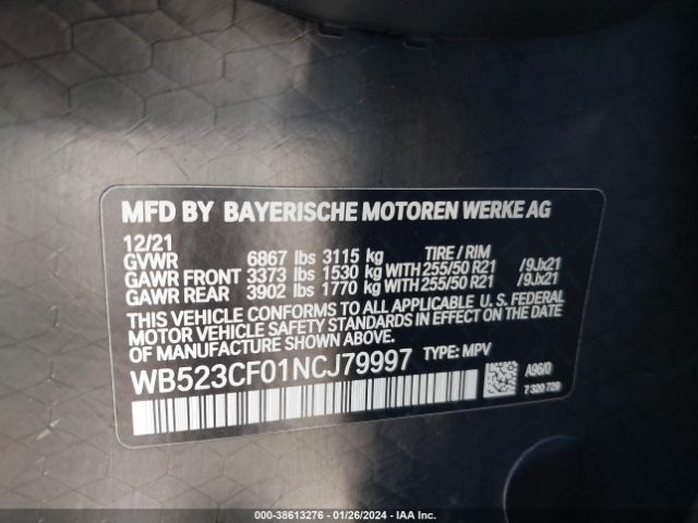 WB523CF01NCJ79997 BMW Ix Xdrive50