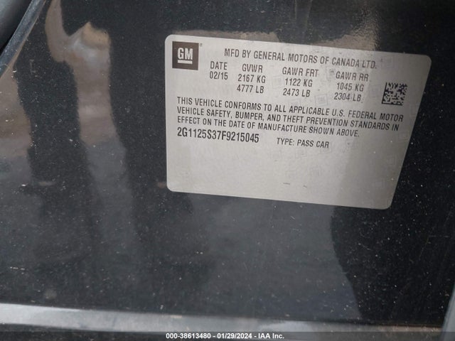Chevrolet Impala 2lt 2015 2G1125S37F9215045 Image 9