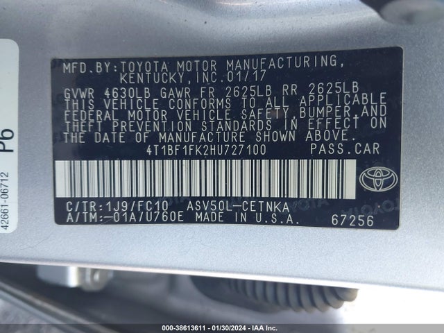 Toyota CAMRY LE 2017 4T1BF1FK2HU727100 Image 9