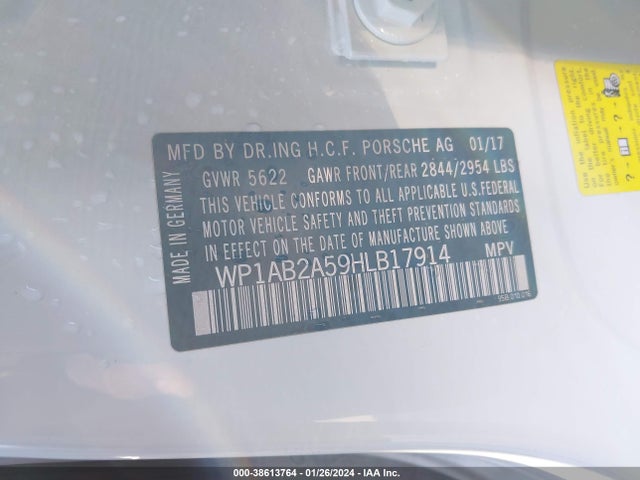 2017 PORSCHE MACAN WP1AB2A59HLB17914 Photo 8