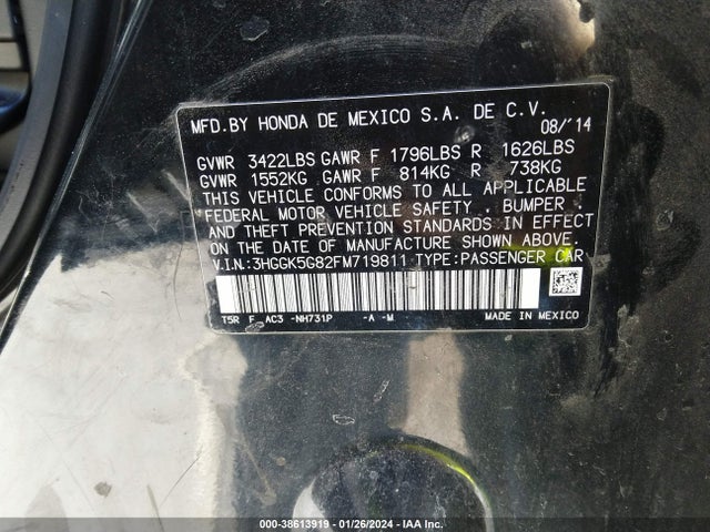 Honda FIT EX 2015 3HGGK5G82FM719811 Image 9