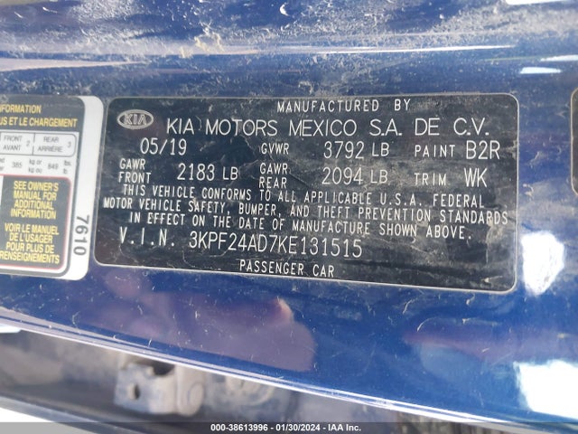 KIA Forte Lxs 2019 3KPF24AD7KE131515 Image 9