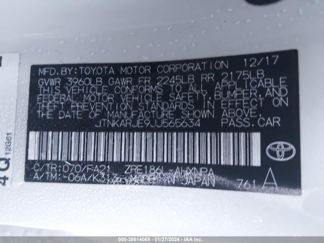 Toyota COROLLA IM 2018 JTNKARJE9JJ565634 Image 9