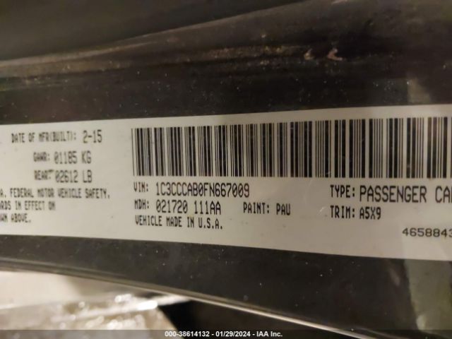 1C3CCCAB0FN667009 Chrysler 200 Limited