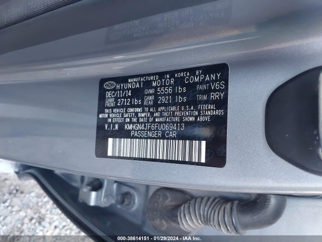 Hyundai Genesis 5.0 2015 KMHGN4JF6FU069413 Image 9