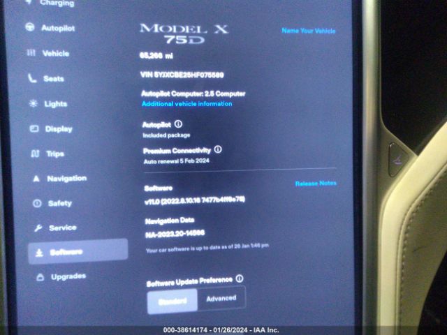 5YJXCBE25HF075589 Tesla Model X 100d/75d/90d