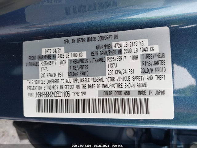 JM3KFBBM2N0601105 Mazda Cx-5 2.5 S Select