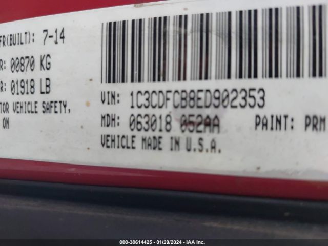 1C3CDFCB8ED902353 Dodge Dart Limited