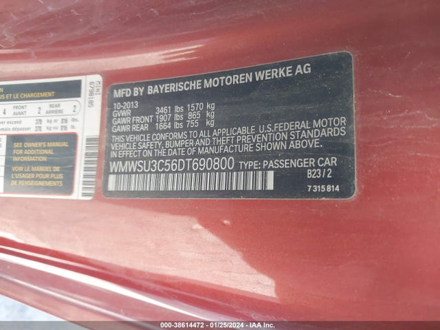 2013 MINI HARDTOP WMWSU3C56DT690800 Photo 8