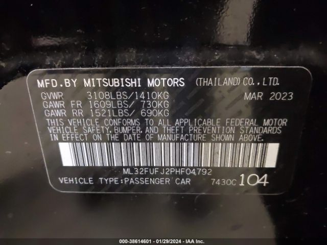 ML32FUFJ2PHF04792 Mitsubishi Mirage G4 Black Edition
