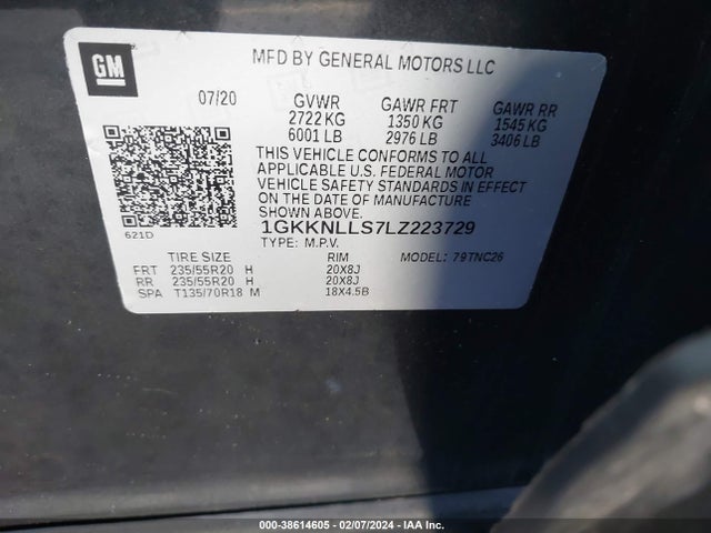 GMC Acadia Awd At4 2020 1GKKNLLS7LZ223729 Image 9