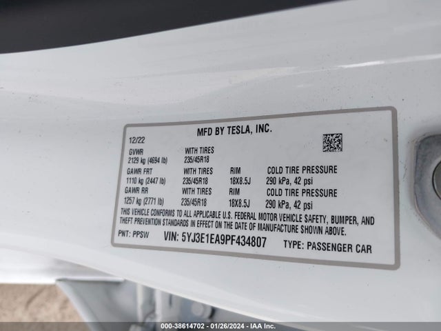 2023 TESLA MODEL 3 5YJ3E1EA9PF434807 Photo 8