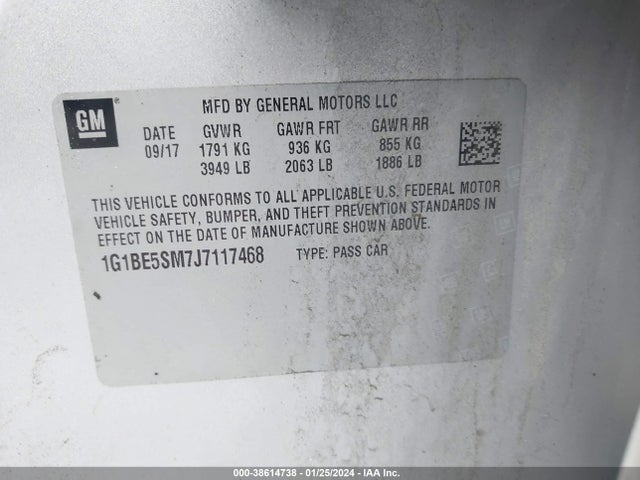 Chevrolet Cruze Lt Auto 2018 1G1BE5SM7J7117468 Image 9