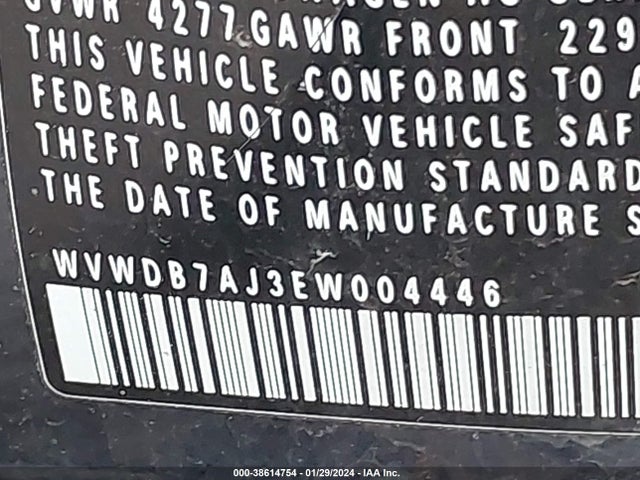 WVWDB7AJ3EW004446 Volkswagen Golf 2.5l