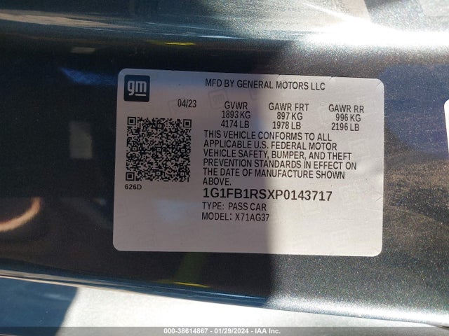 Chevrolet Camaro Rwd  1lt 2023 1G1FB1RSXP0143717 Image 9