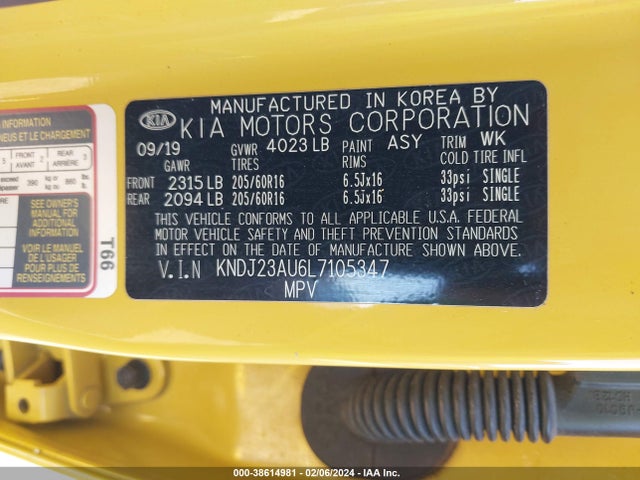 KIA SOUL LX 2020 KNDJ23AU6L7105347 Image 9