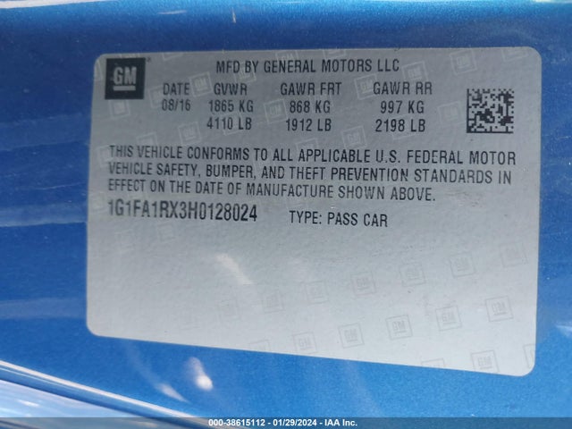 Chevrolet Camaro 1lt 2017 1G1FA1RX3H0128024 Image 9