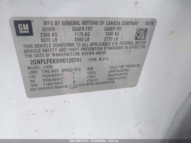 Chevrolet EQUINOX LT 2017 2GNFLFEKXH6128741 Image 9