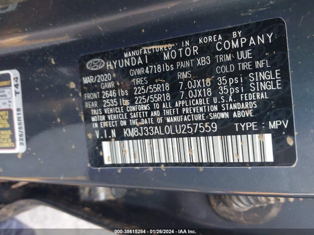 Hyundai Tucson Ultimate 2020 KM8J33AL0LU257559 Image 9