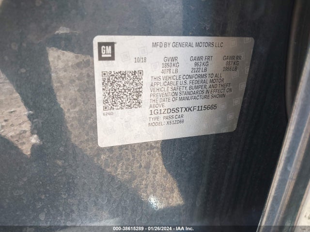 Chevrolet MALIBU LT 2019 1G1ZD5STXKF115665 Image 9