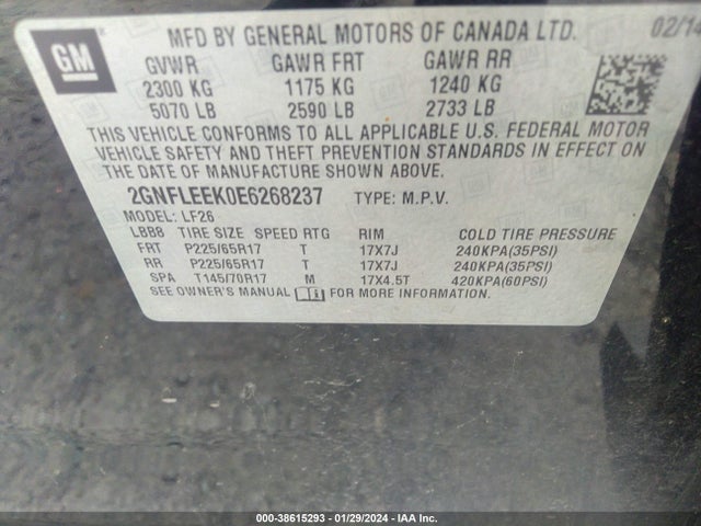 Chevrolet EQUINOX LS 2014 2GNFLEEK0E6268237 Image 9