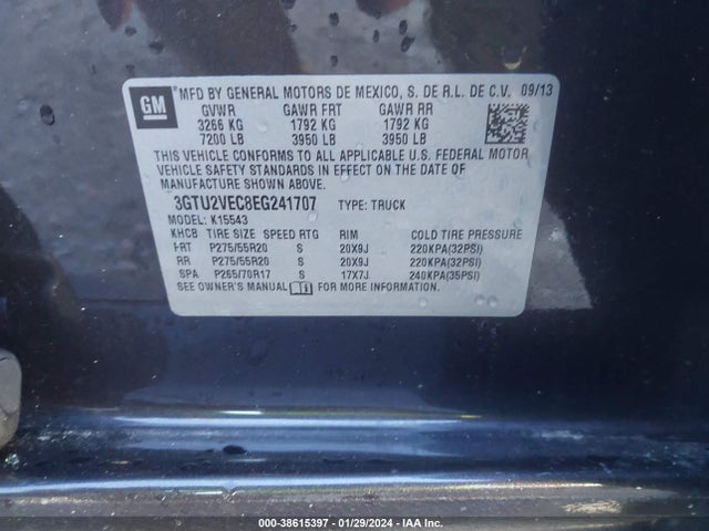 GMC Sierra 1500 Slt 2014 3GTU2VEC8EG241707 Image 9