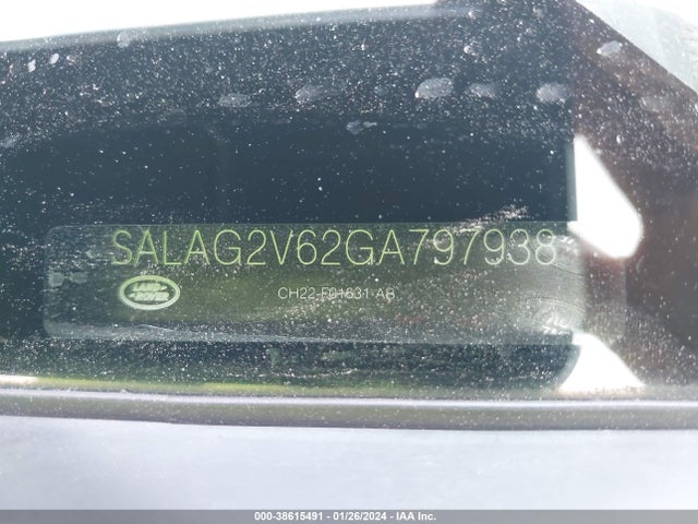 2016 LAND ROVER LR4 VIN: SALAG2V62GA797938