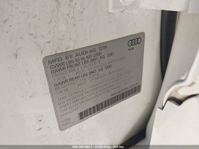 WA1AECF36L1059183 Audi Q3 Premium 45 Tfsi Quattro Tiptronic
