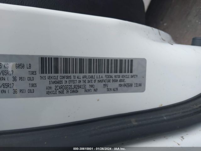 2C4RDGEG5JR284131 Dodge Grand Caravan Gt
