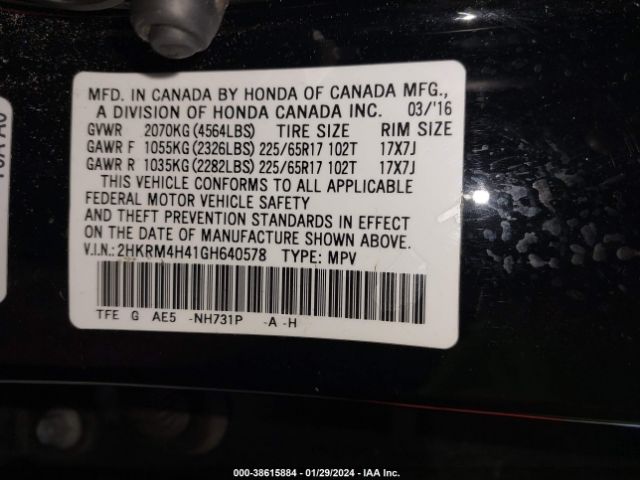 2HKRM4H41GH640578 Honda CR-V SE