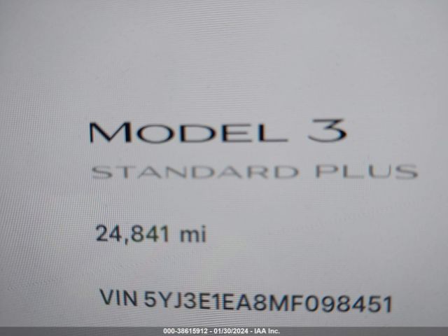 5YJ3E1EA8MF098451 Tesla Model 3 Standard Range Plus Rear-wheel Drive