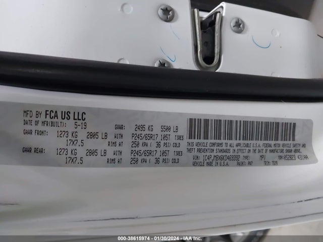 1C4PJMBX6KD469392 Jeep Cherokee Trailhawk 4x4
