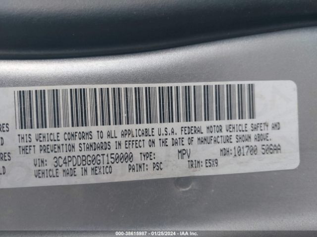 3C4PDDBG0GT150000 Dodge Journey Sxt