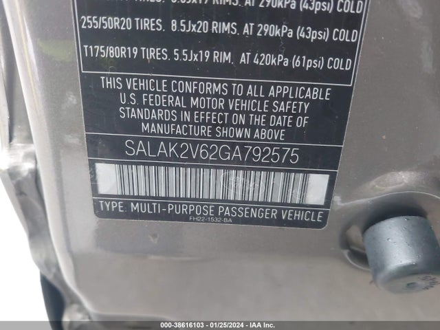 SALAK2V62GA792575 Land Rover LR4
