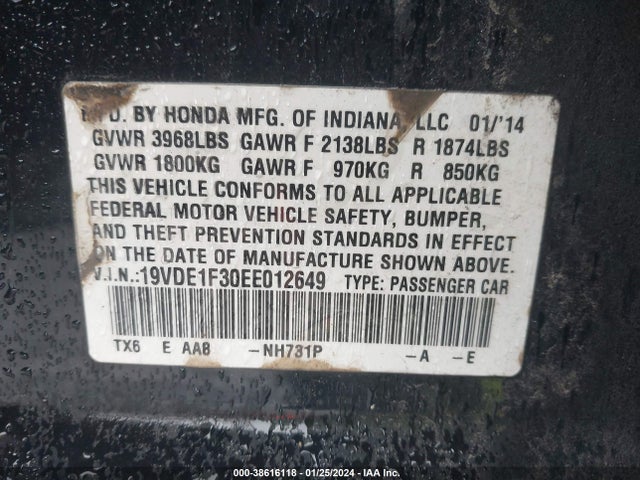 Acura Ilx 2.0l 2014 19VDE1F30EE012649 Image 9