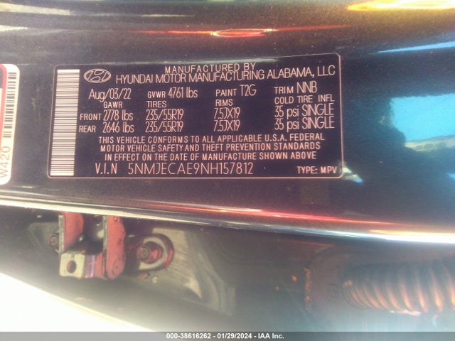 Hyundai Tucson Limited 2022 5NMJECAE9NH157812 Image 9