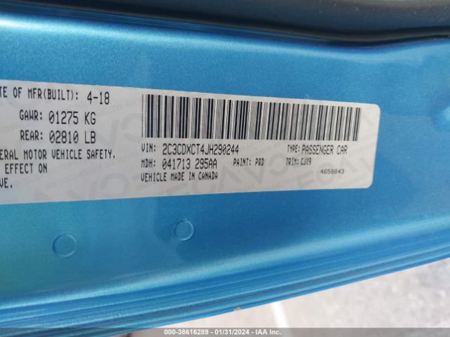 2C3CDXCT4JH290244 Dodge Charger R/t Rwd