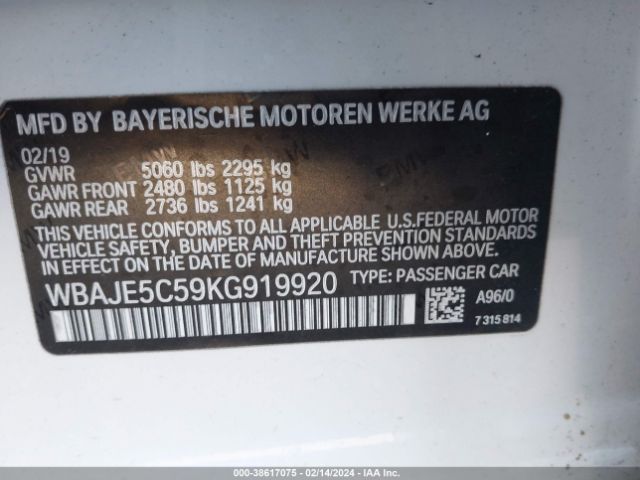 WBAJE5C59KG919920 BMW 540I